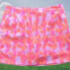 Lady Hagen Golf Skort Attached Shorts Size 12 Pink Orange Print Multicolor